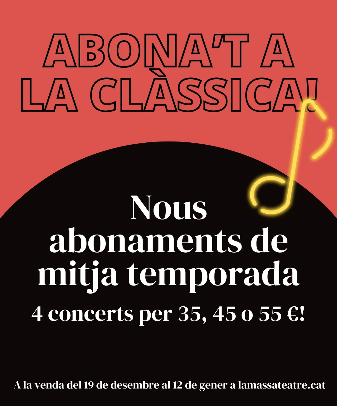 Abonament mitja temporada